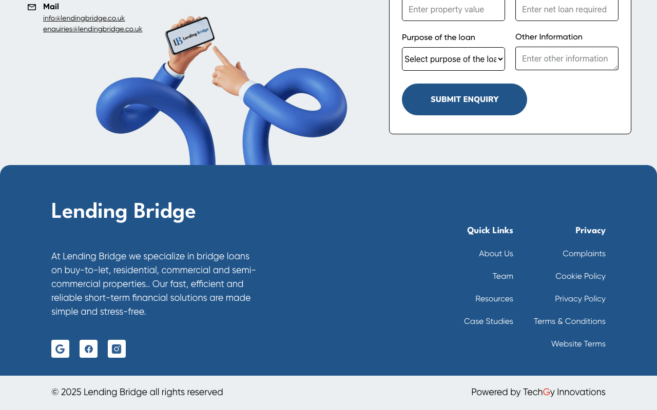 Lending Bridge website preview
