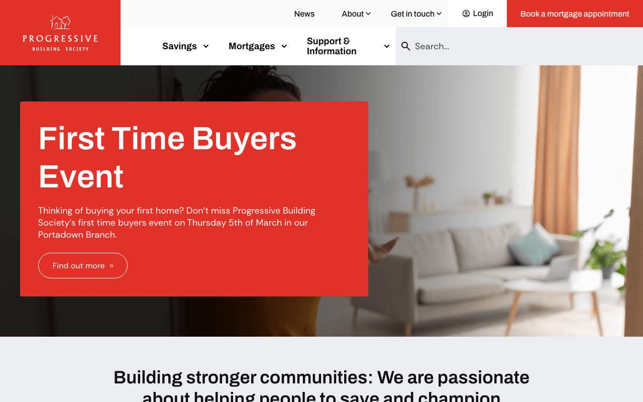 Progressive Building Society website
