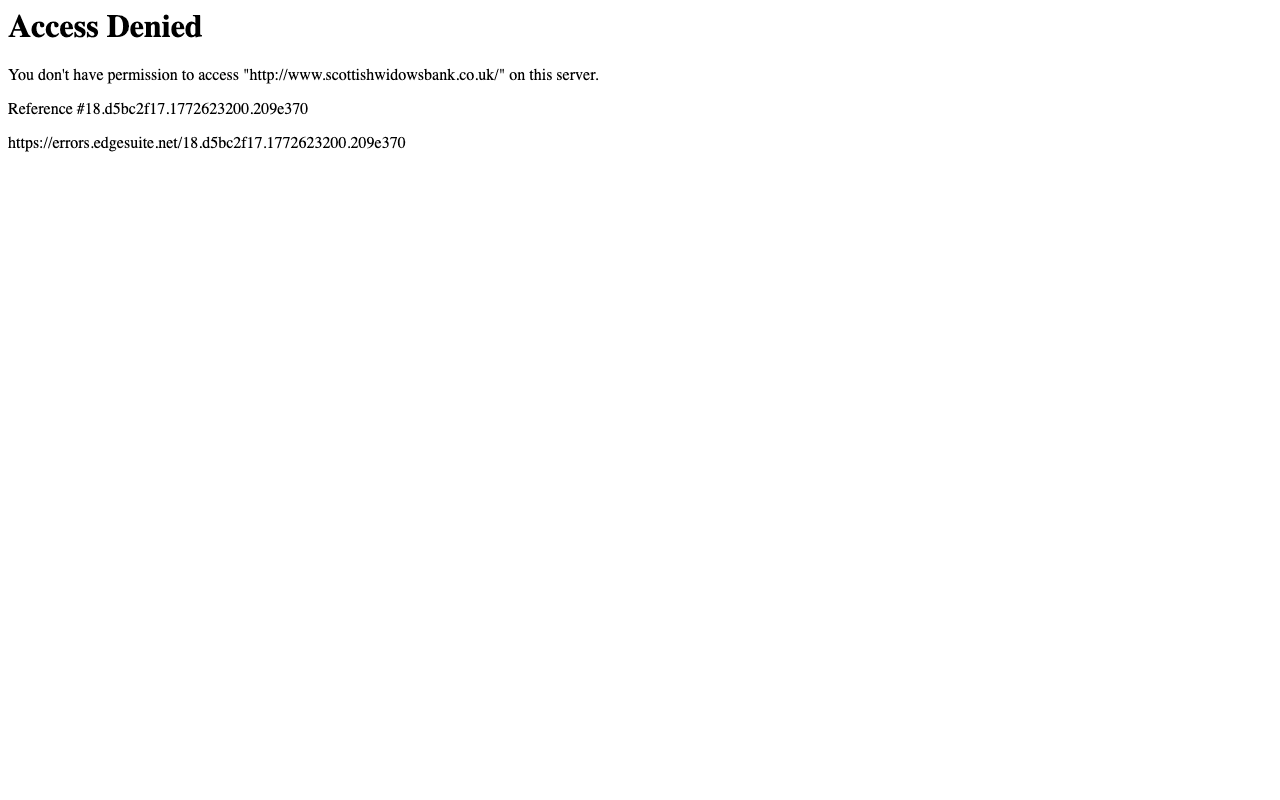 Scottish Widows Bank website preview