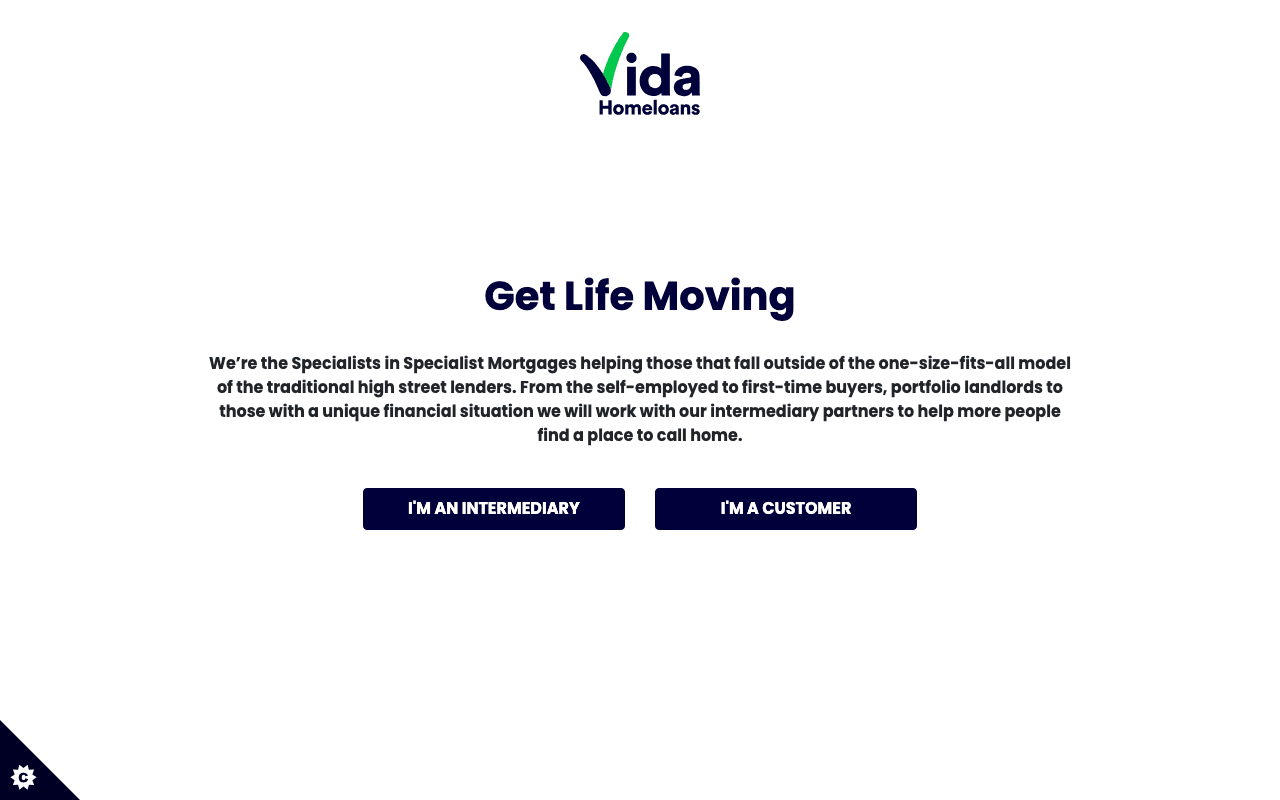 Vida Homeloans website