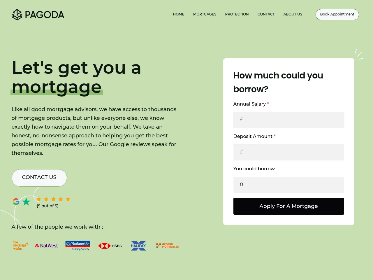 Pagoda Mortgage Services website preview