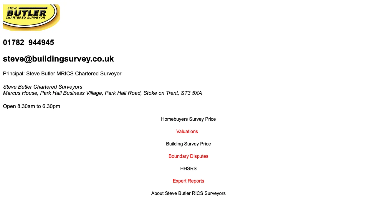 STEVE BUTLER - SURVEYORS COVENTRY - RICS CHARTERED SURVEYORS website preview