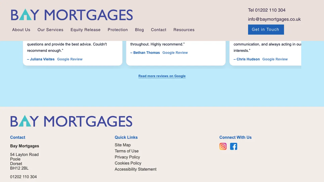 Bay Mortgages - Mortgage Advisor & Equity Release Poole website preview