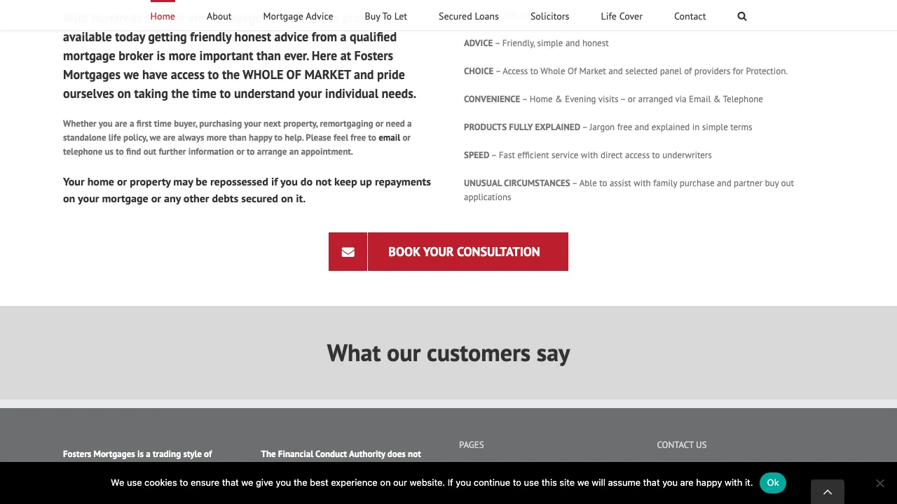 Fosters Mortgages website preview