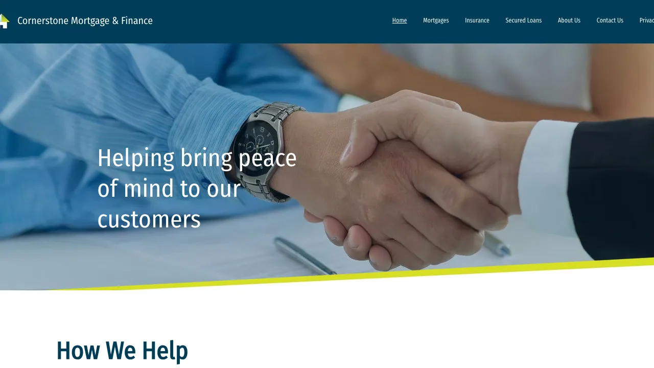 Cornerstone Mortgage & Finance website preview