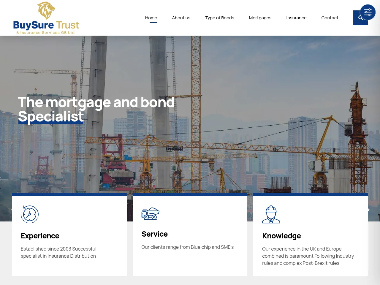 The mortgage and bondSpecialist website preview