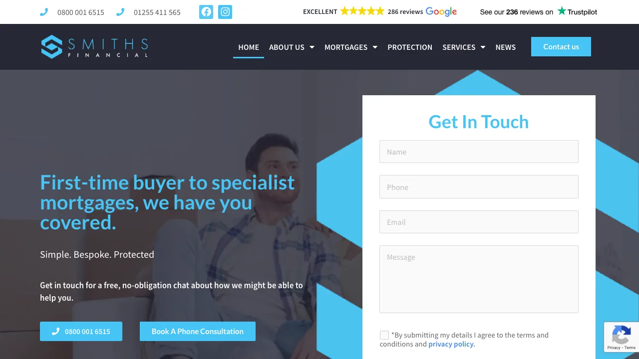 Smiths Financial | Remortgage | First Time Buyer | Buy to Let | Home Mover | Mortgages | Adverse Credit website preview