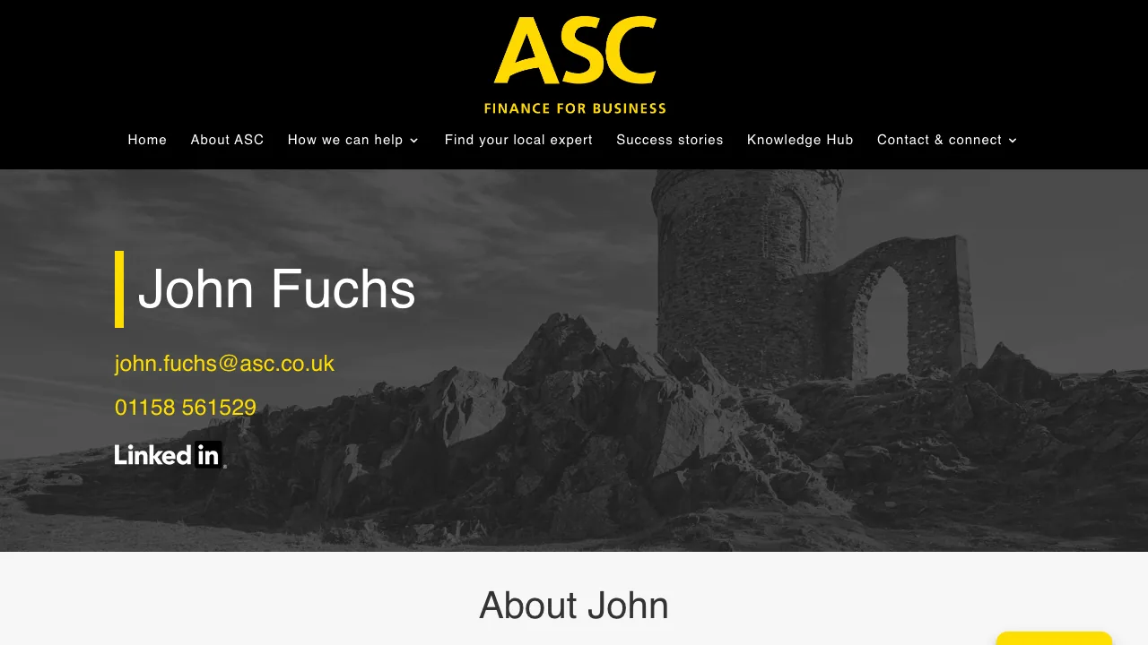 ASC Finance for Business, Nottinghamshire & Leicestershire website preview