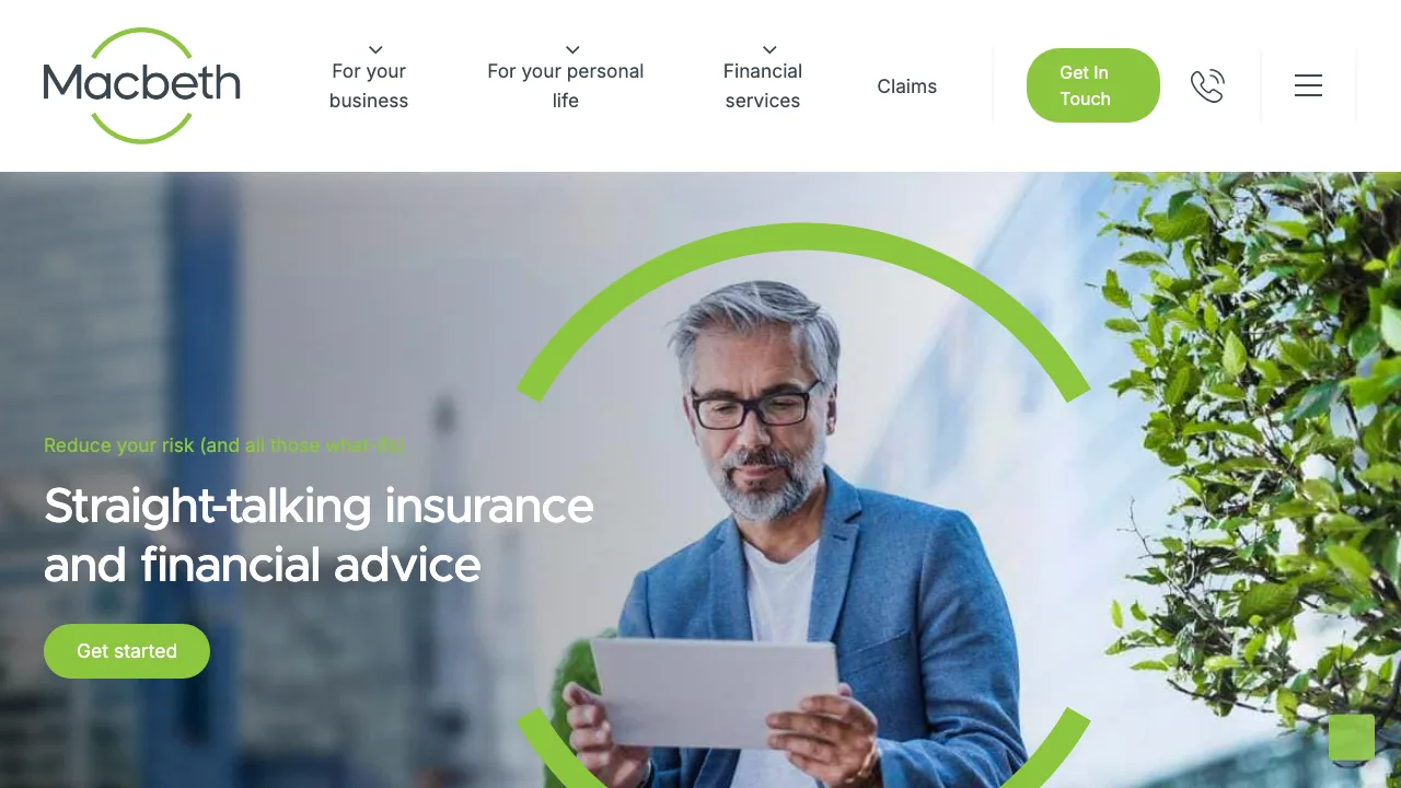 Macbeth Insurance Brokers & Financial Services website preview