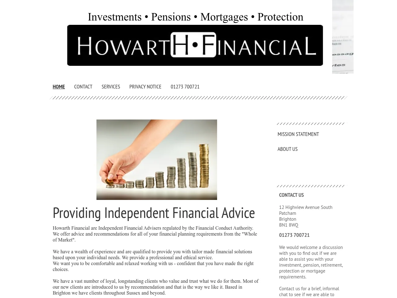 Howarth Financial website preview
