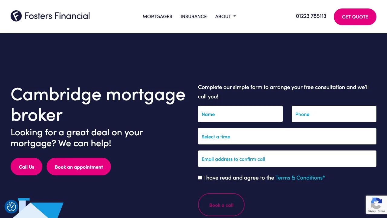 Fosters Financial Cambridge - Mortgage Brokers, Insurance Brokers & Advisors website preview