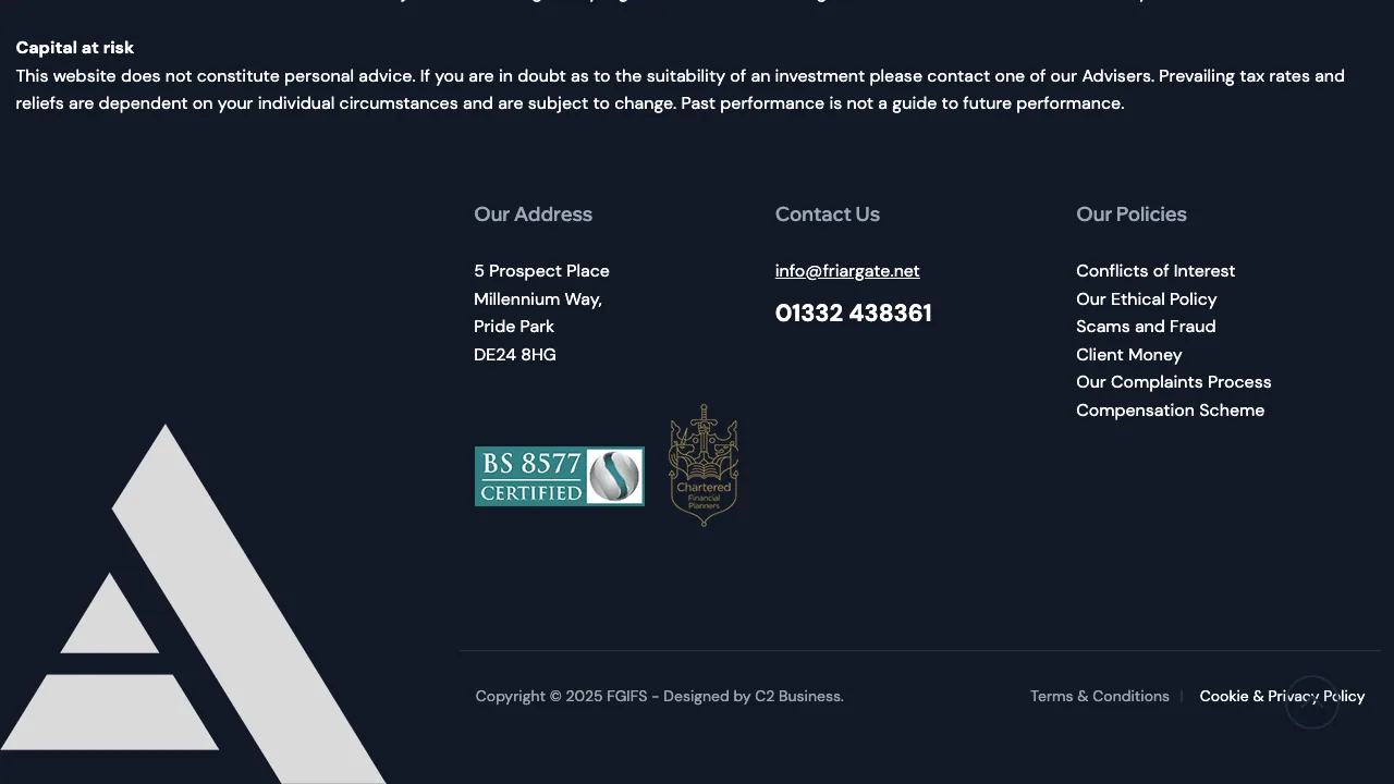 Friar Gate Independent Financial Services Ltd website preview