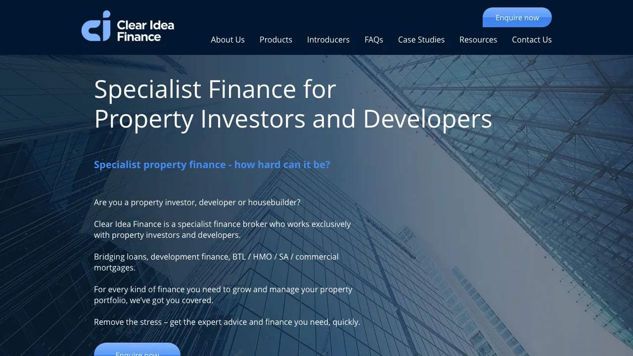 Clear Idea Finance website preview