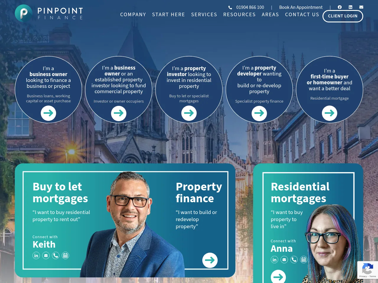 Pinpoint Commercial Finance website preview