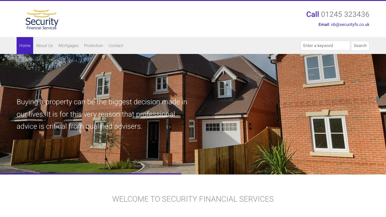 Security Financial services website preview