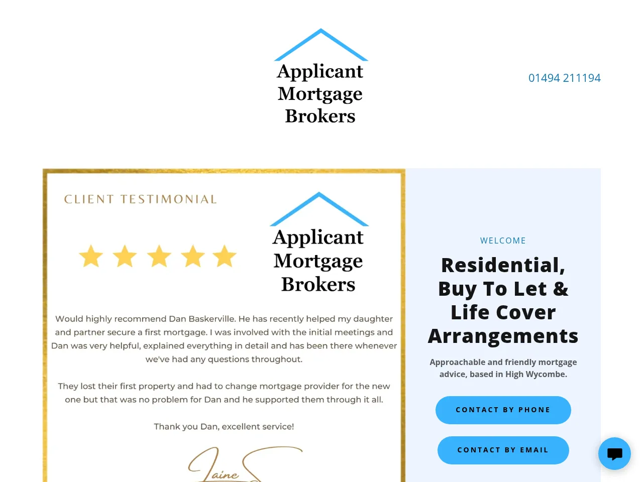 Applicant Mortgage Brokers website preview