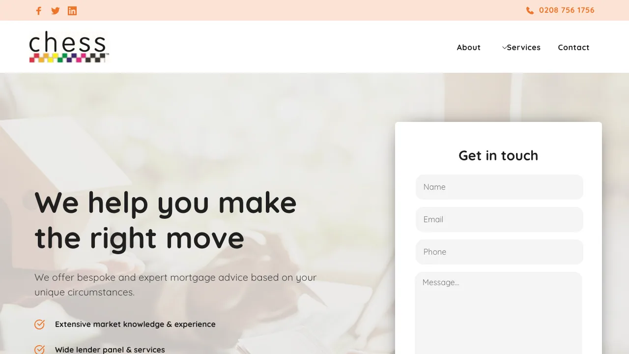 Chess Mortgages - Highly Rated Mortgage Experts website preview