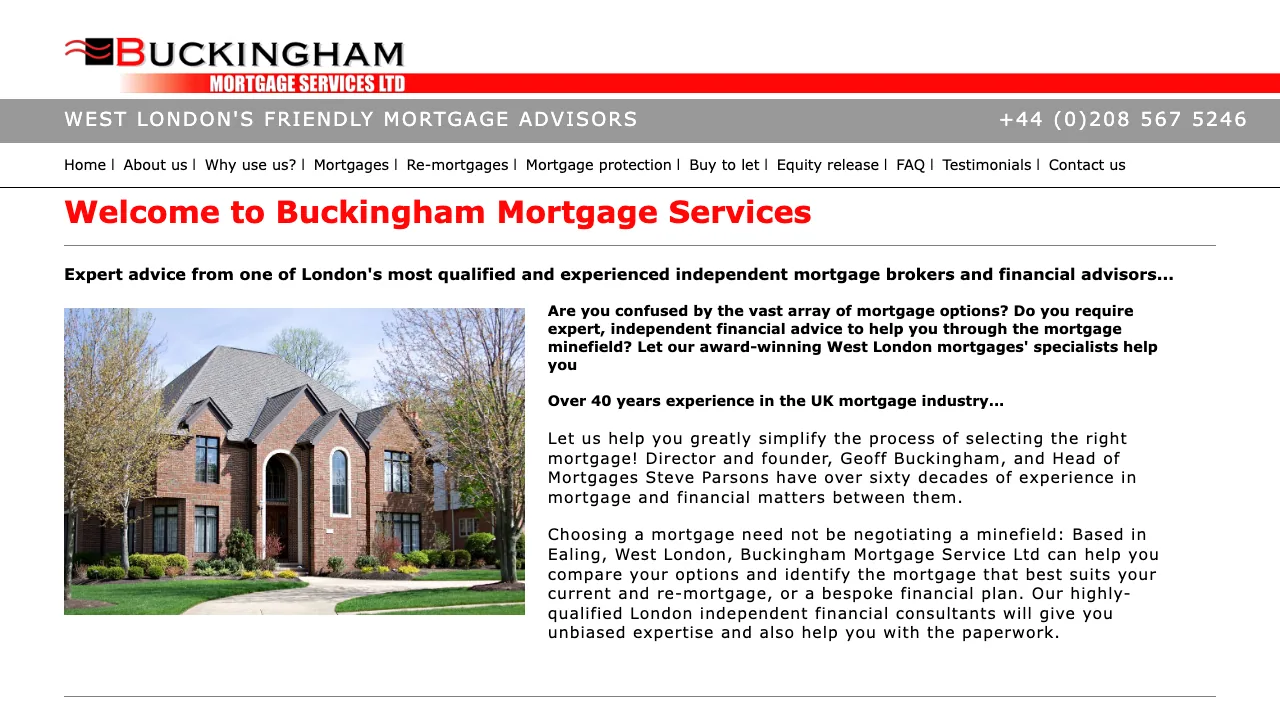 Buckingham Mortgage Services Ltd website preview