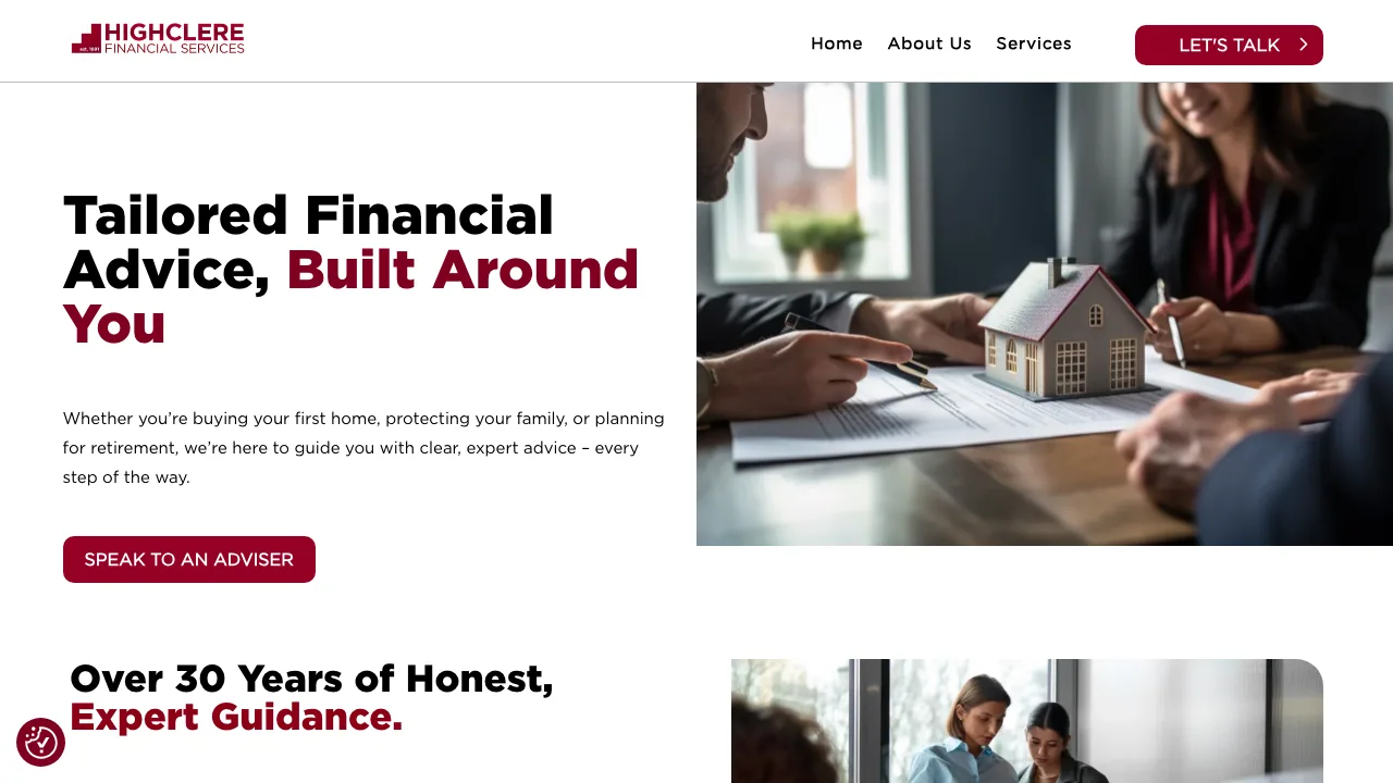 Highclere Financial Services website preview