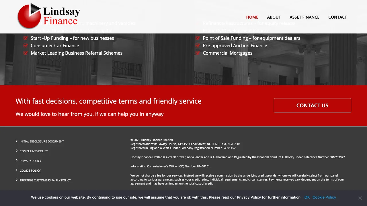 Lindsay Finance Ltd website preview