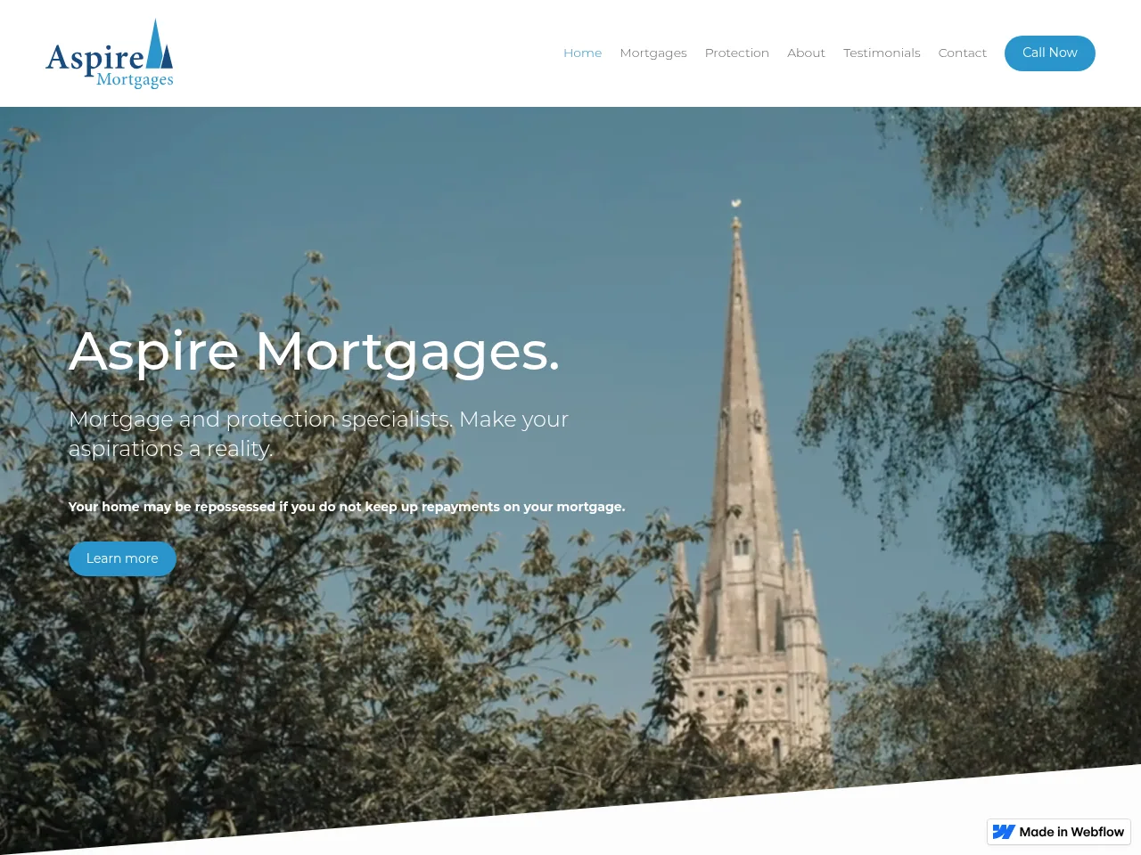 Aspire Mortgages website preview
