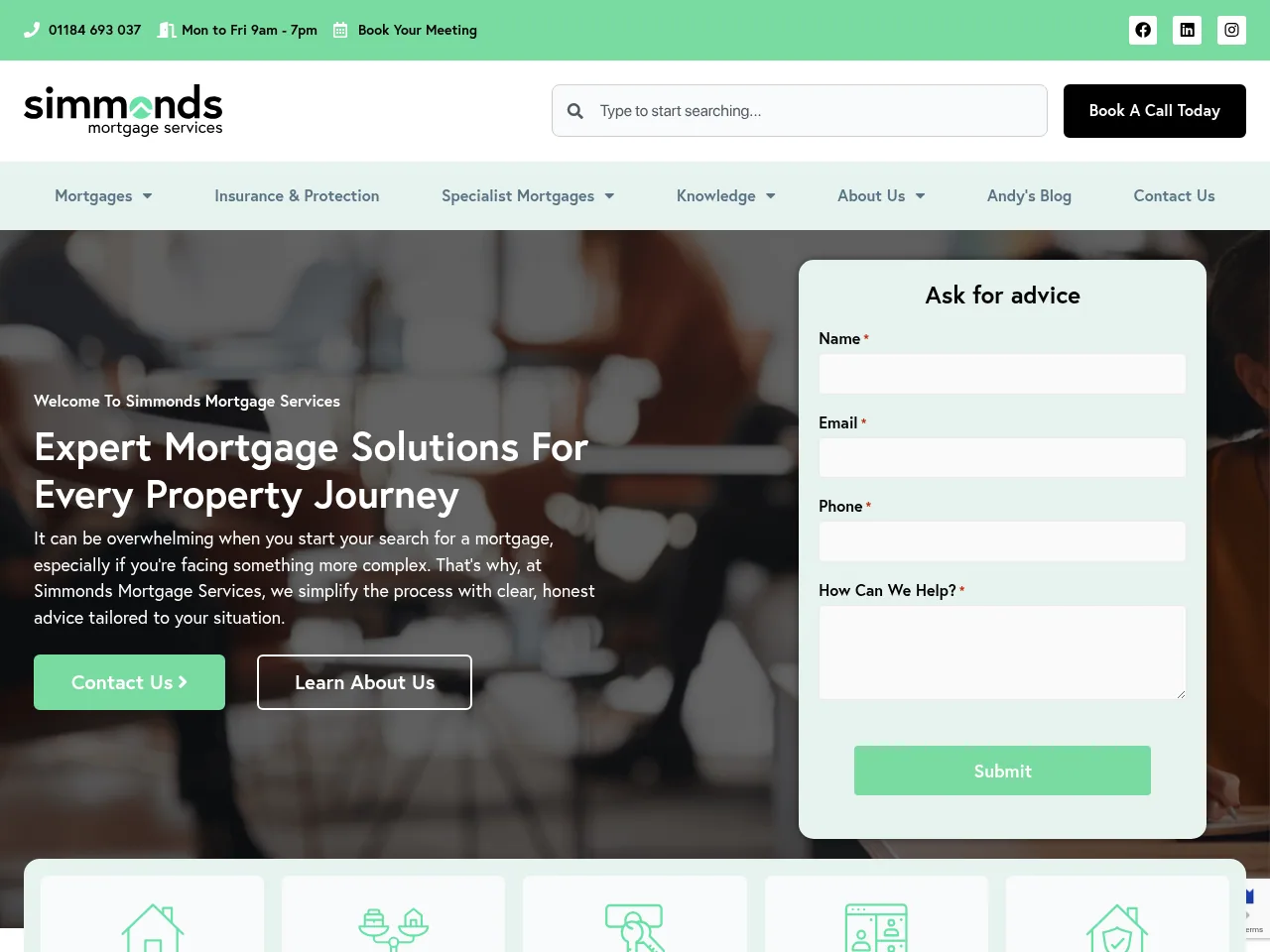 Simmonds Mortgage Services website preview
