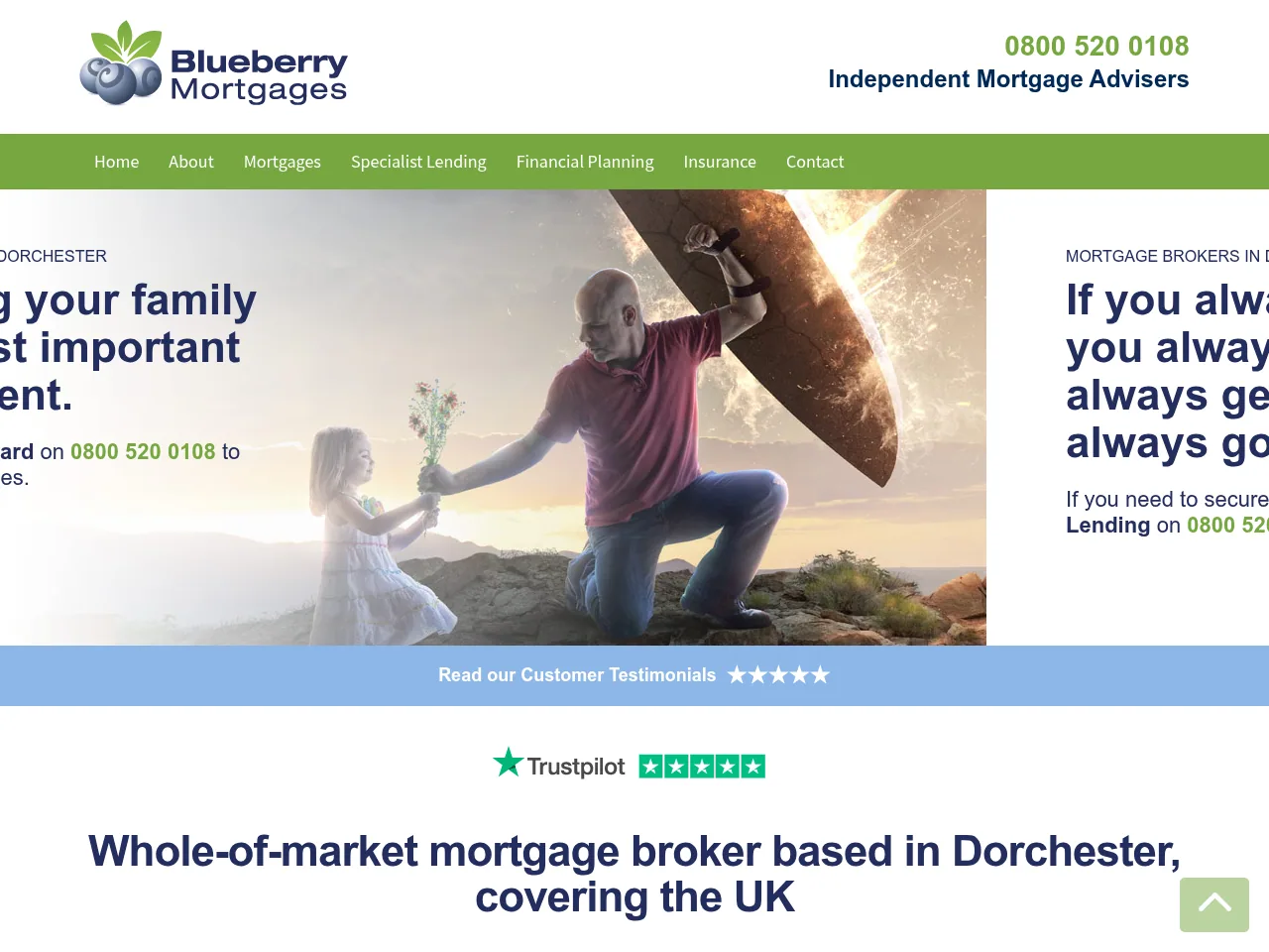 Blueberry Mortgages website preview