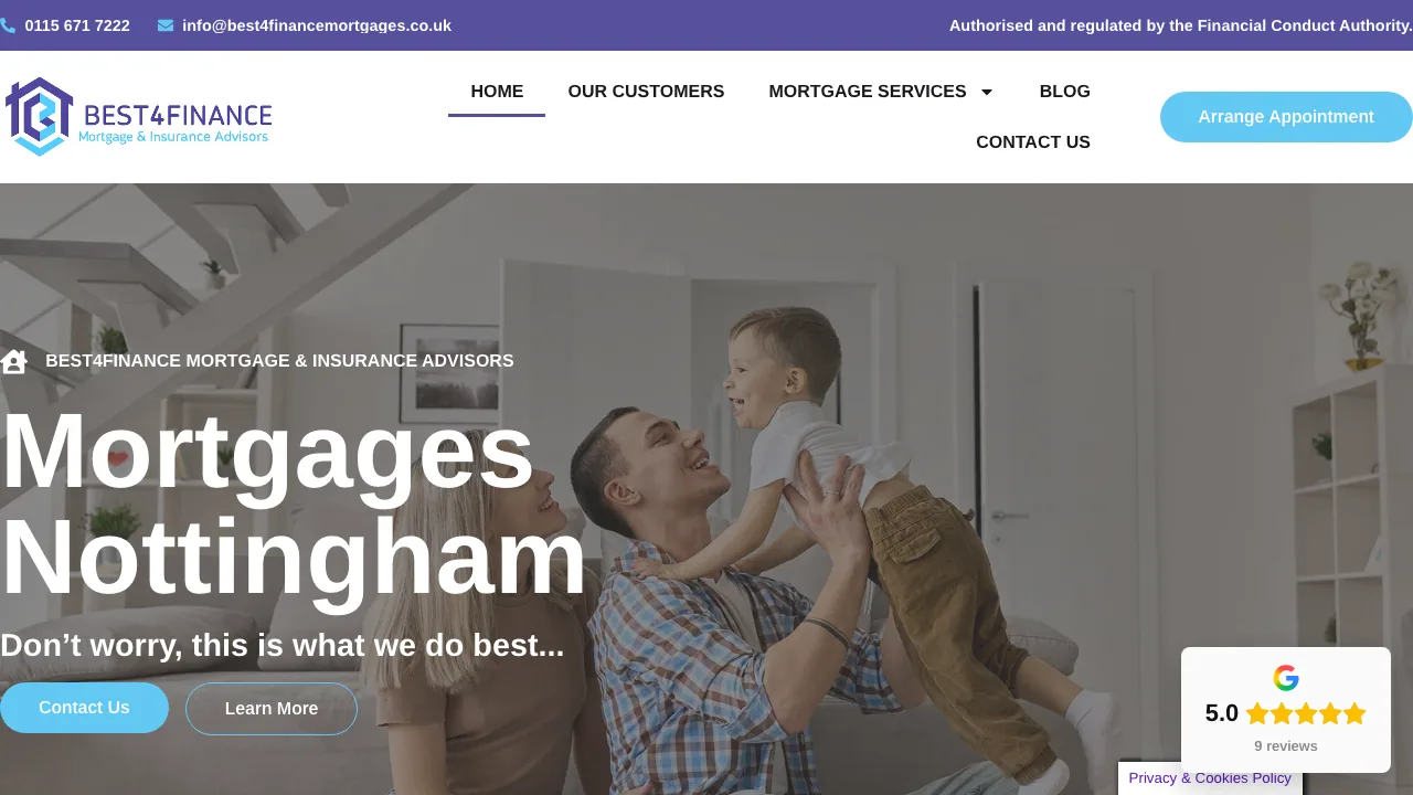 Best4finance Ltd - Mortgage Brokers In Nottingham website preview