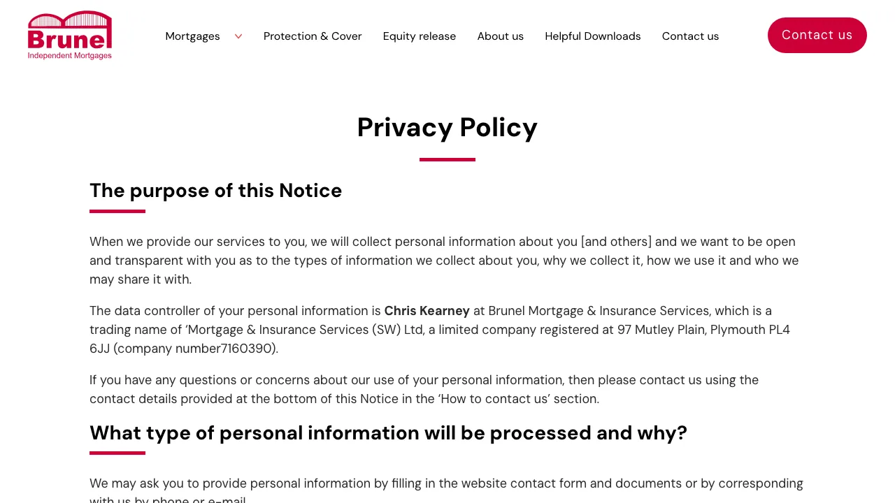 Brunel Independent Mortgages - Mortgage Broker in Plymouth website preview