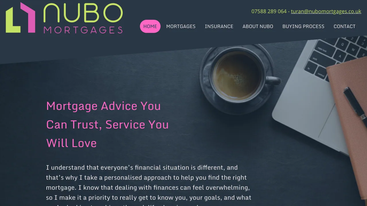Nubo Mortgages website preview