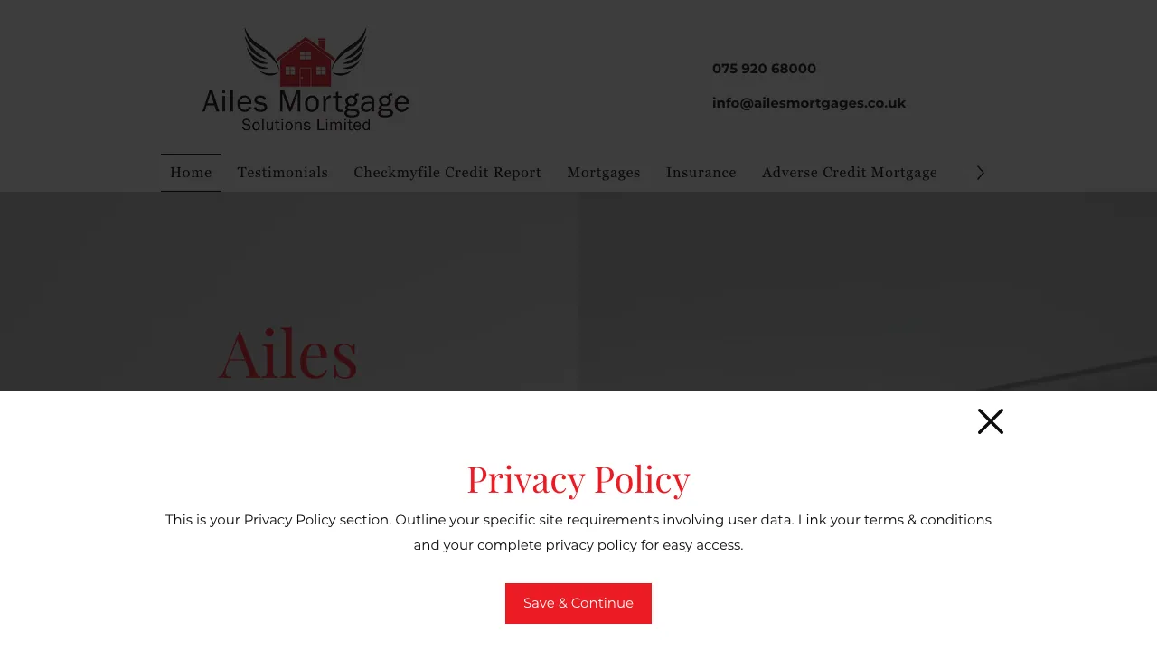 Ailes Mortgage Solutions Ltd website preview