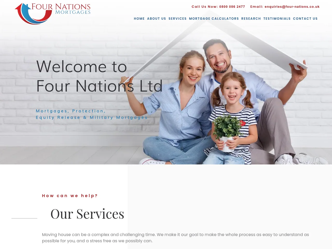 Four Nations Mortgages website preview