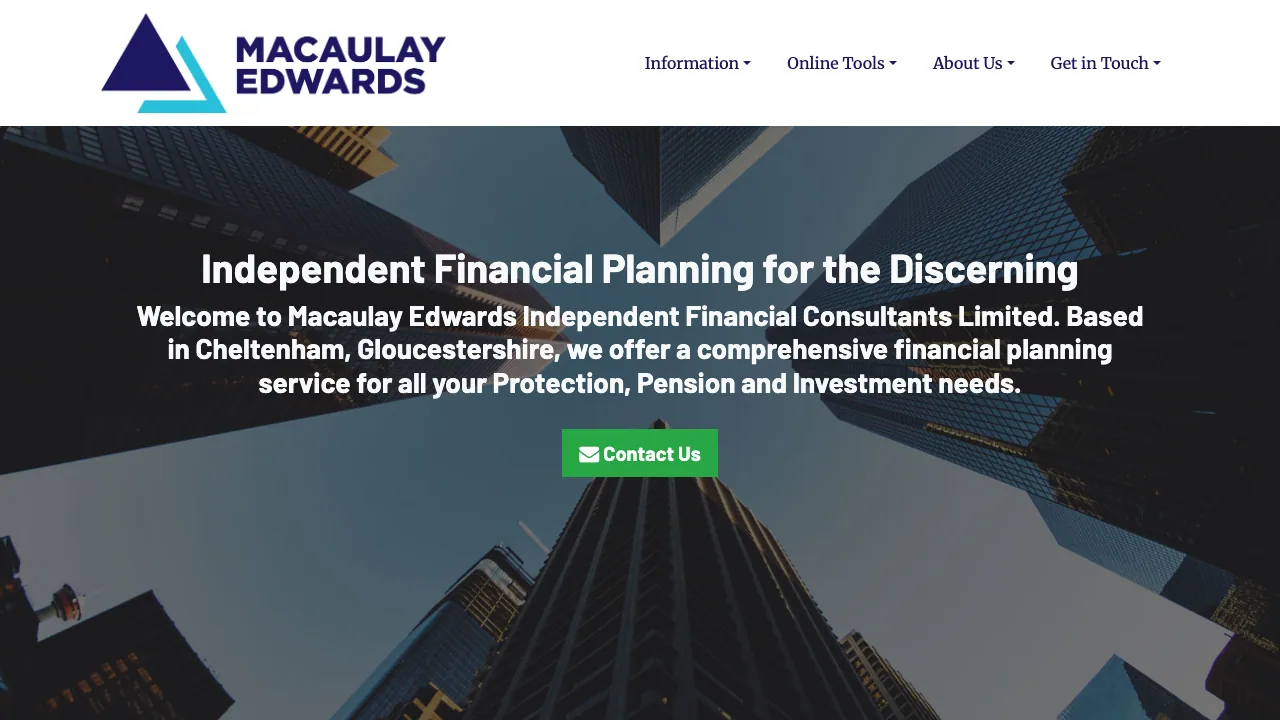 MaCaulay Edwards Independant Financial Consultants website preview