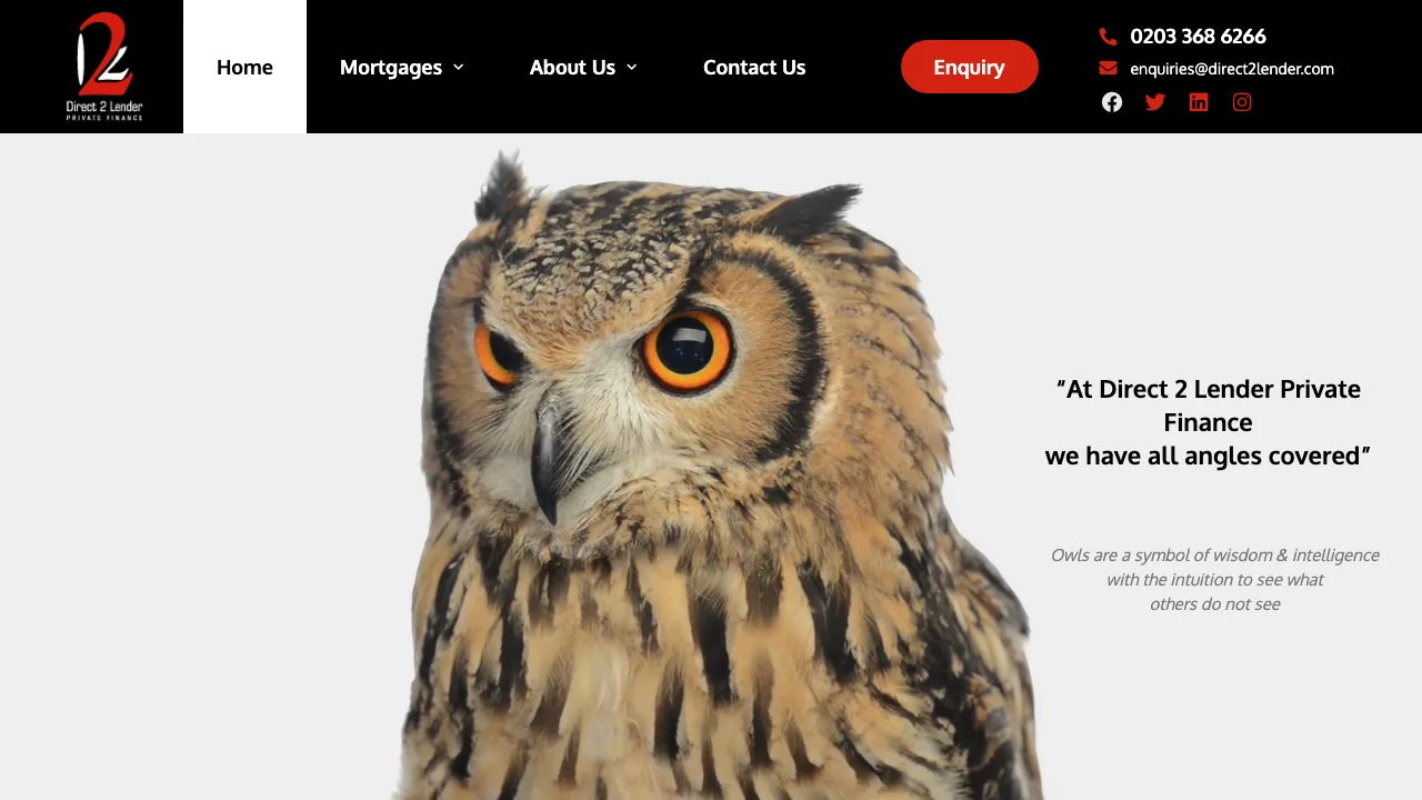 Direct 2 Lender Private Finance Ltd website preview