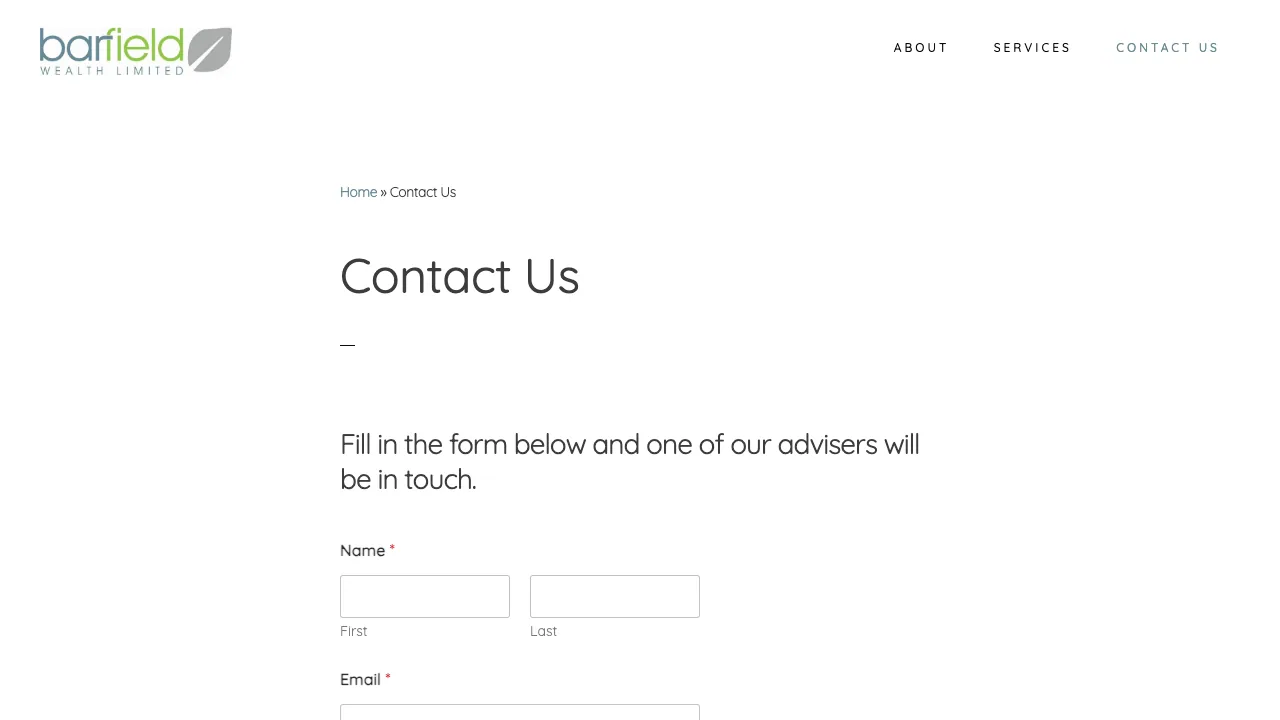 Barfield Wealth Limited website preview