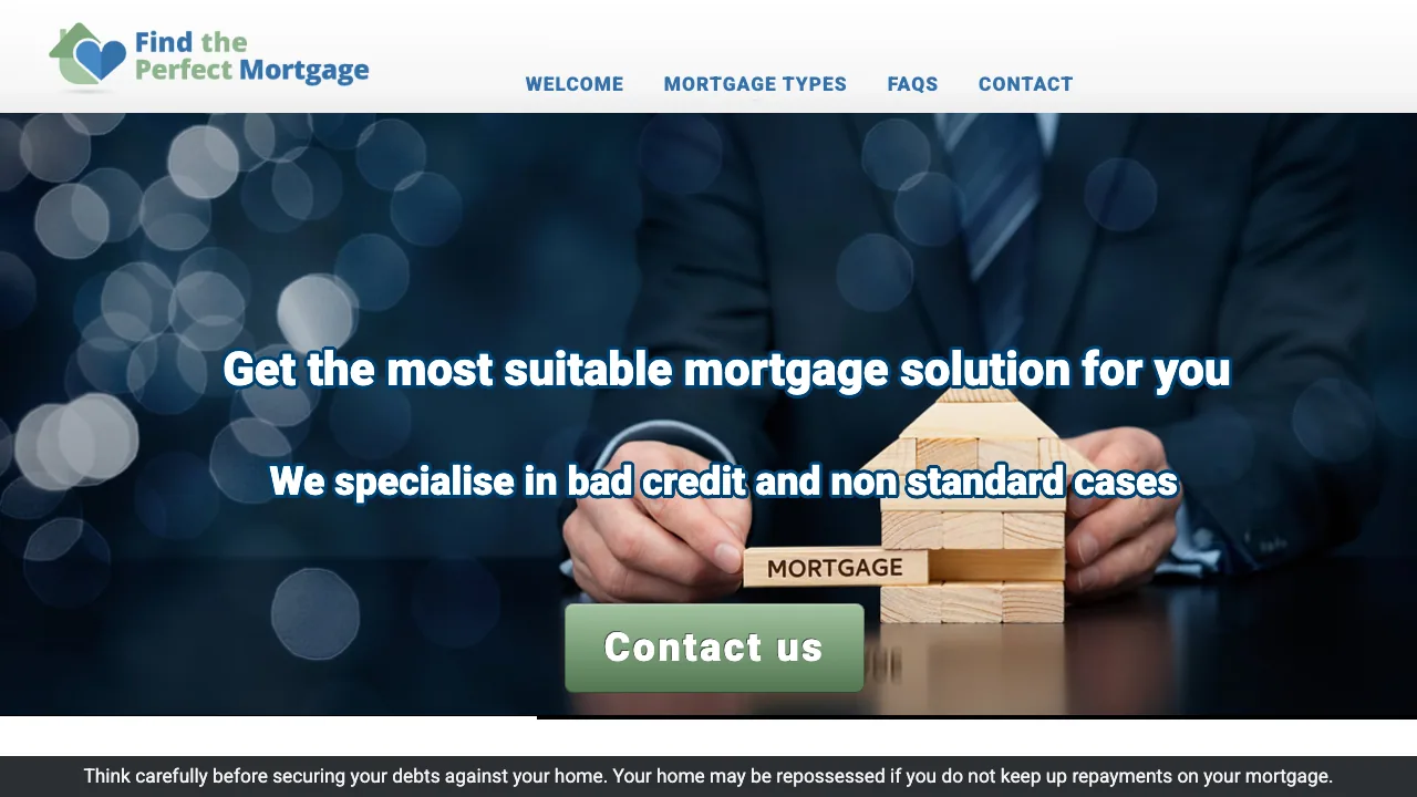 Find the Perfect Mortgage - Bad Credit Specialist website preview