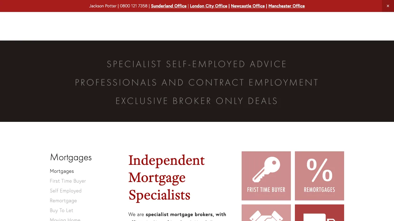 Jackson Potter Ltd - Mortgage Broker In Sunderland website preview