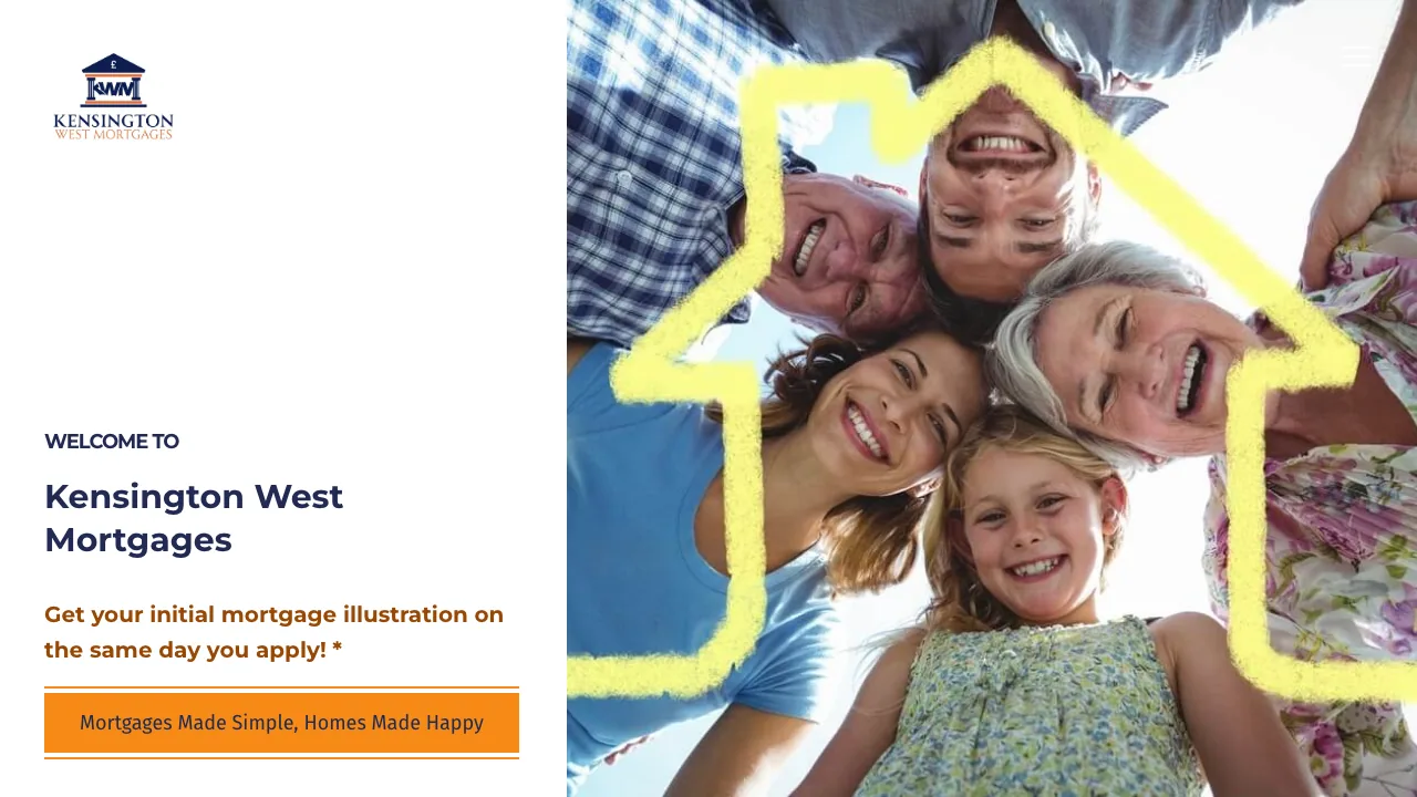 Kensington West Mortgages - Commercial & Residential Mortgage Advice - Mortgage Advisor website preview