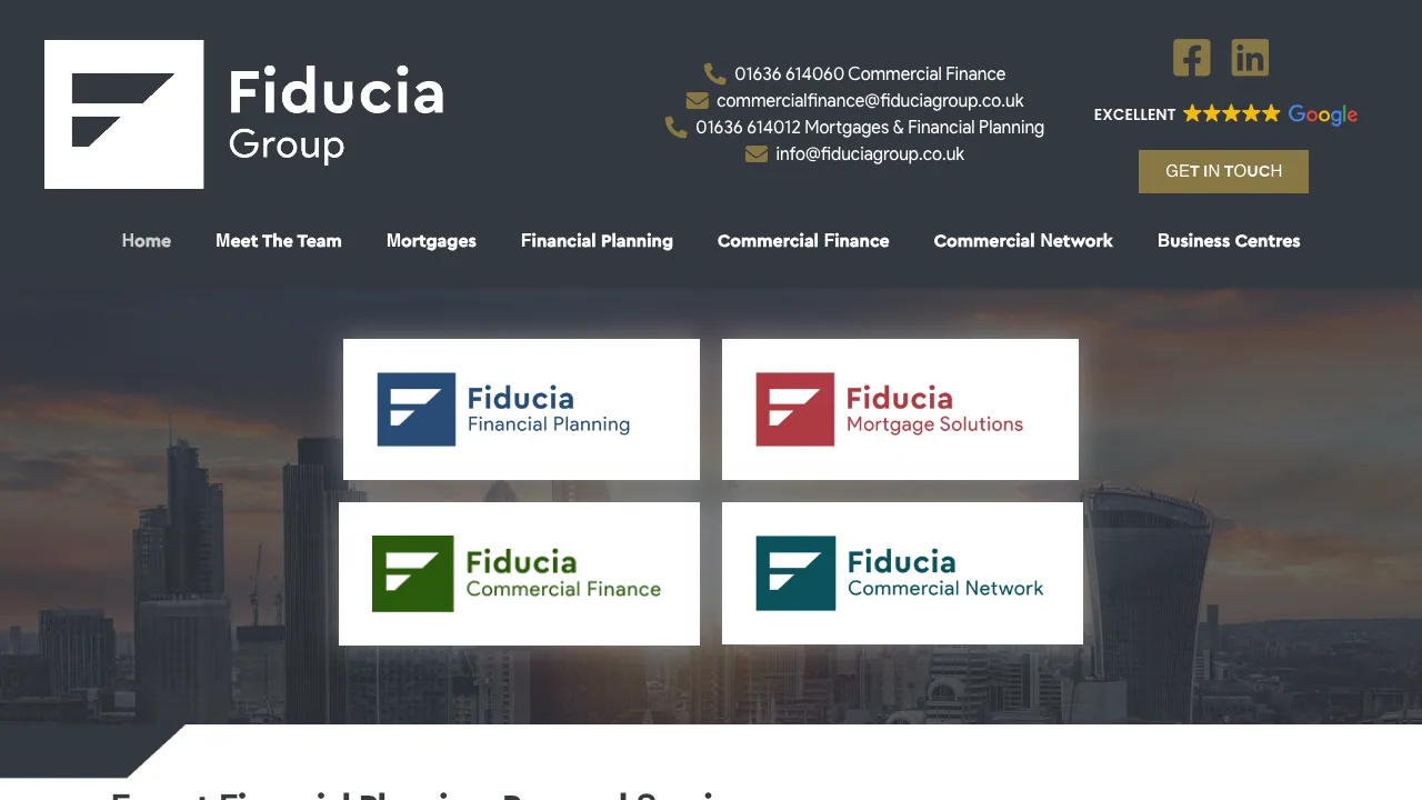 Fiducia Commercial Solutions website preview
