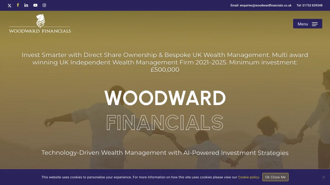 Woodward Financials Ltd - Independent Financial & Wealth Advisers website preview