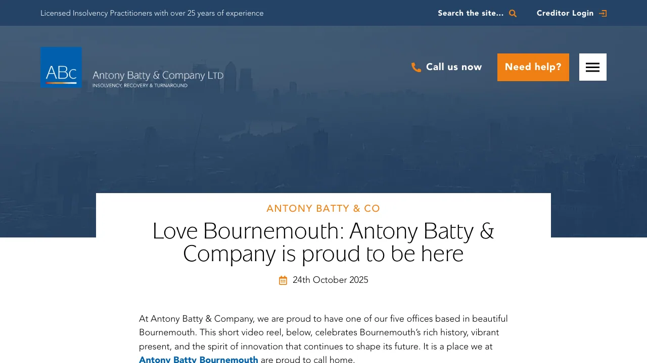 Antony Batty & Company - Insolvency Practitioners Bournemouth website preview