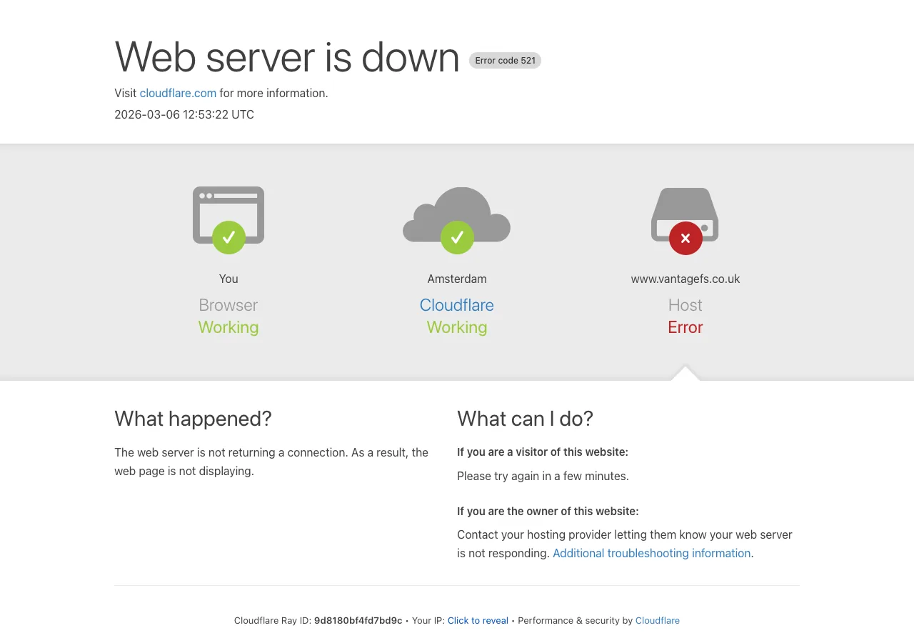 Vantage Financial Services Ltd website preview