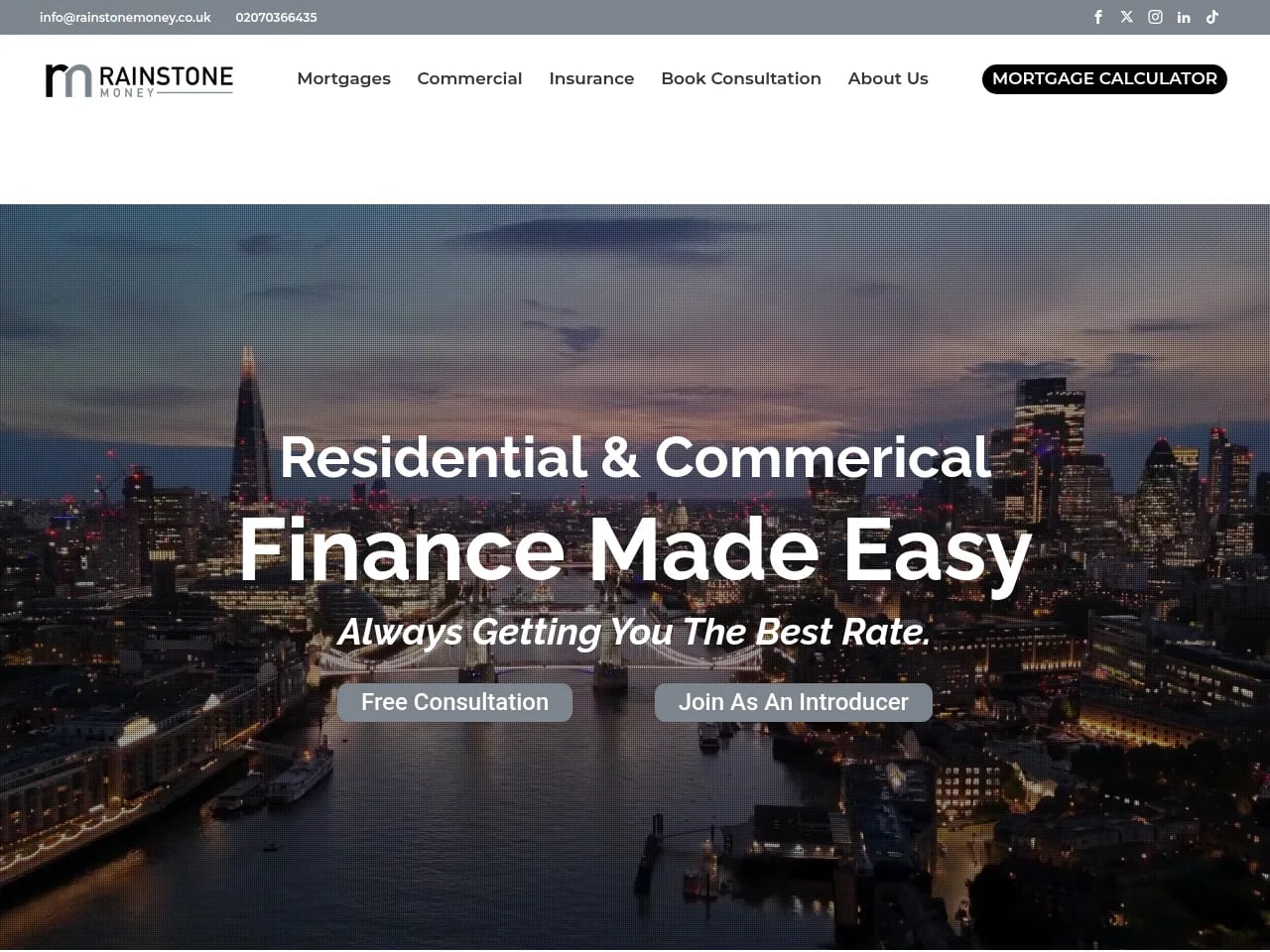 Rainstone Money website preview