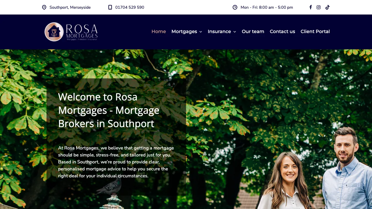 Rosa Mortgages - Mortgage Brokers Southport website preview