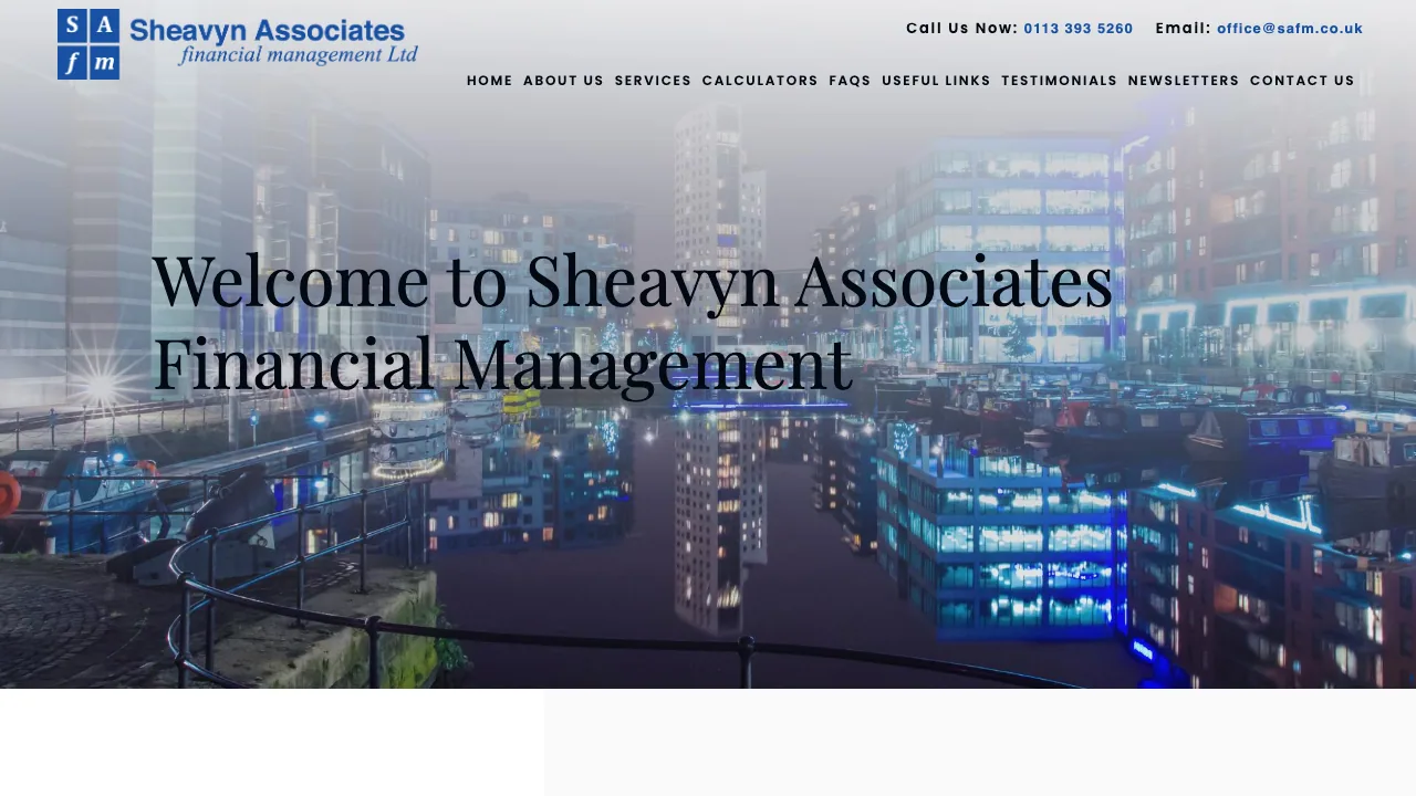 Sheavyn Associates Financial Management Ltd website preview