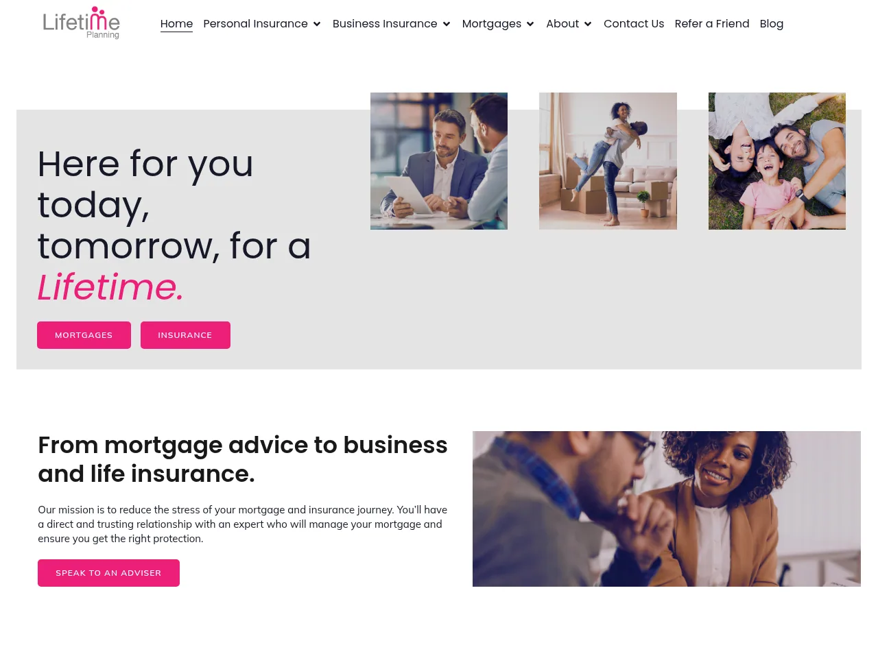 Lifetime Planning website preview