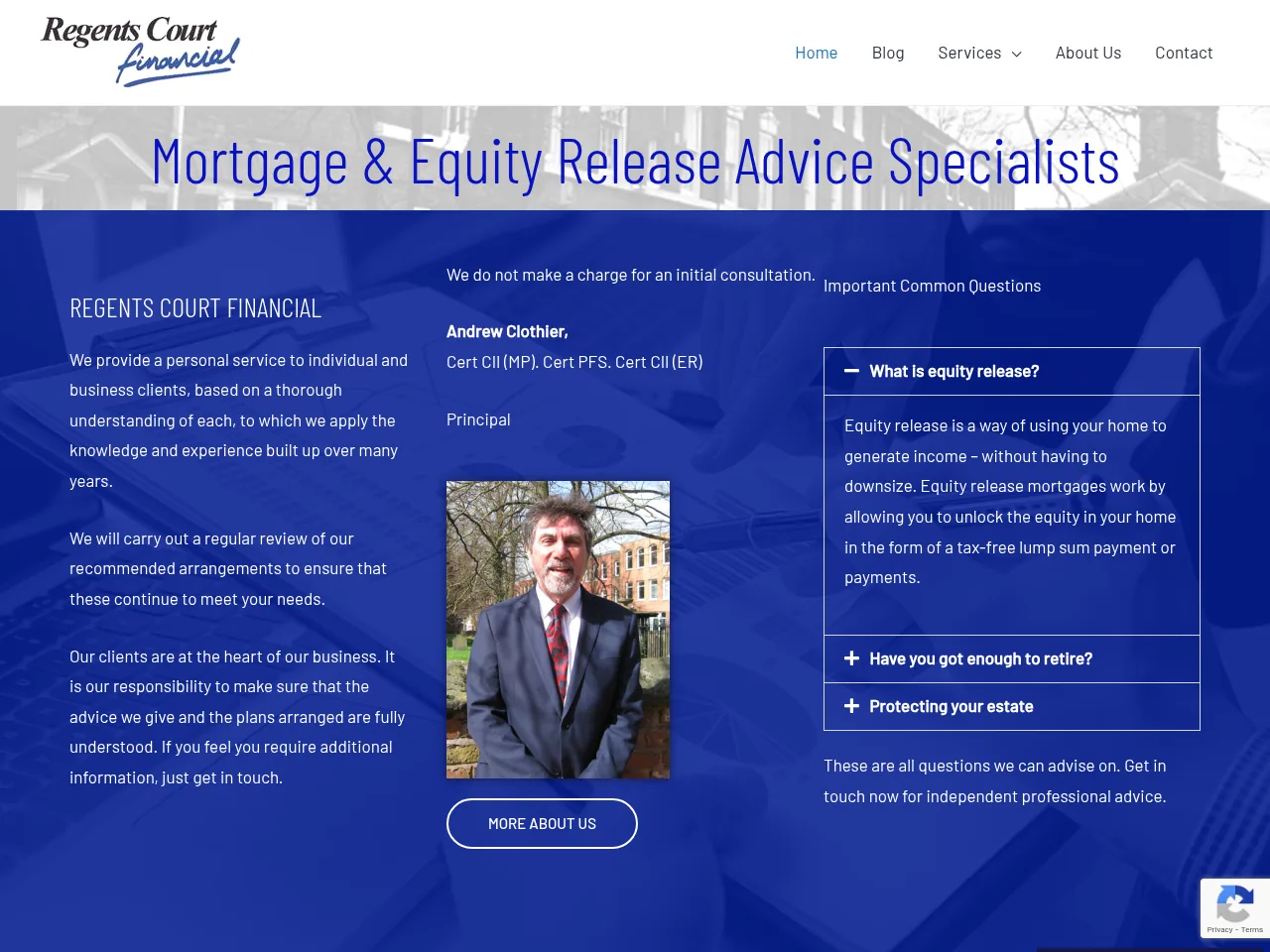 Regents Court Financial website preview