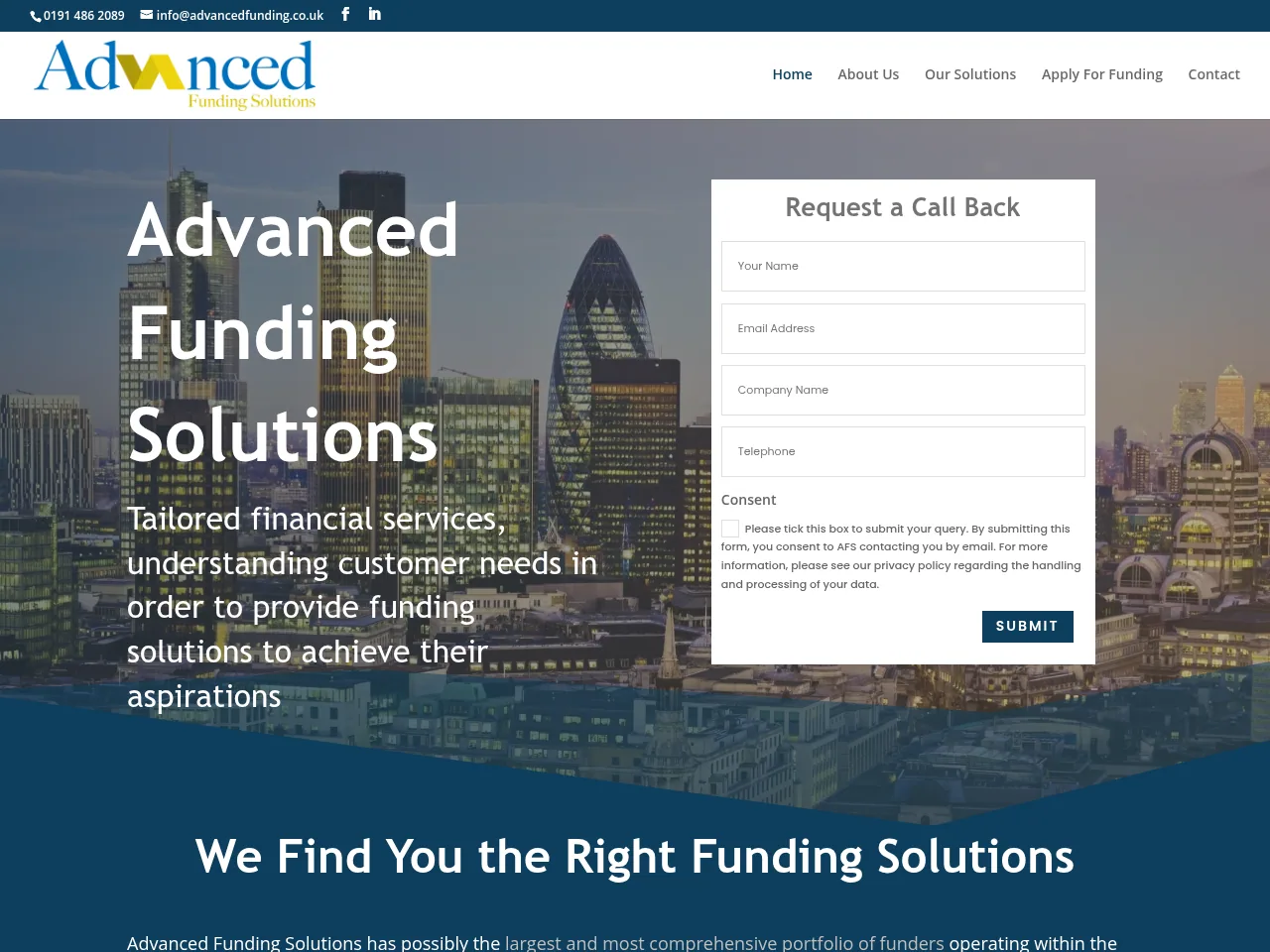 Advanced Funding Solutions website preview