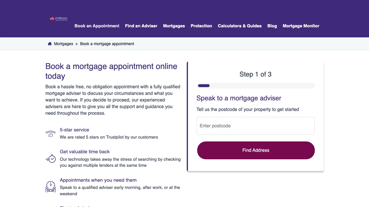 Embrace Financial Services - Sonning Common website preview