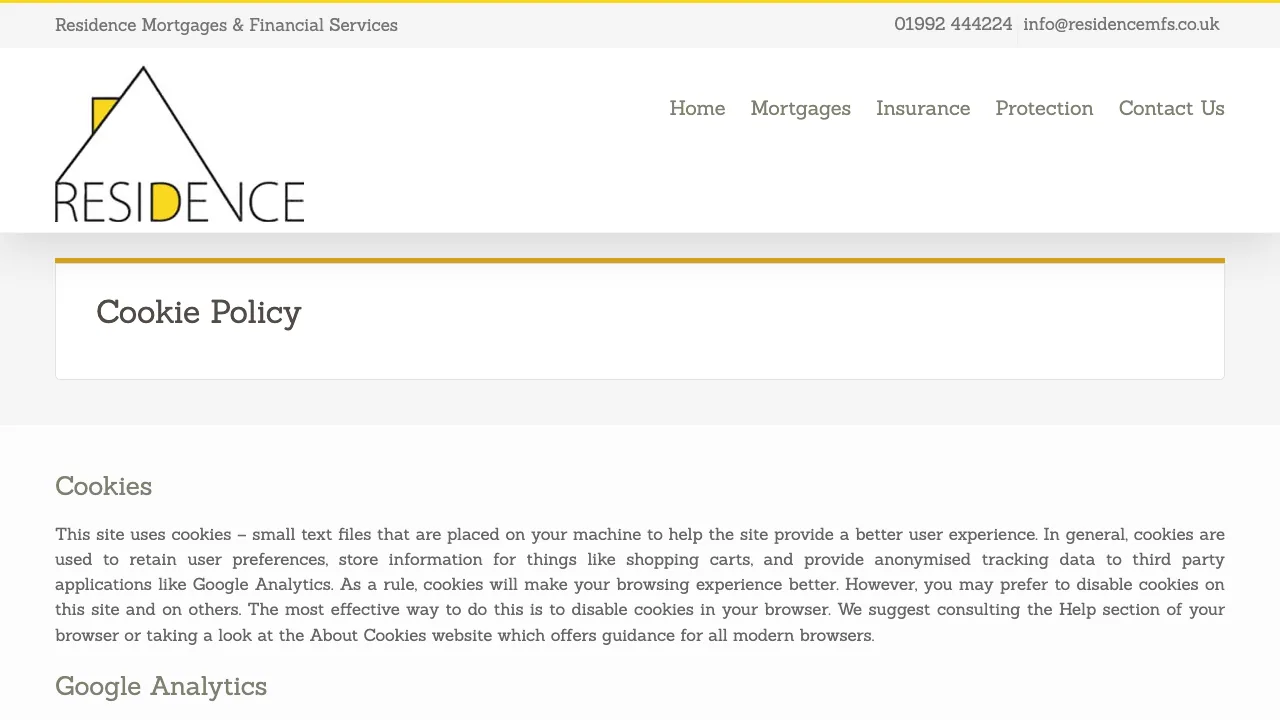 Residence Mortgages & Financial Services Ltd website preview